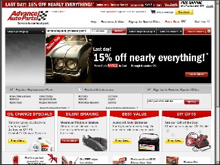 Web site www.advance-auto.com, Advance Auto Parts