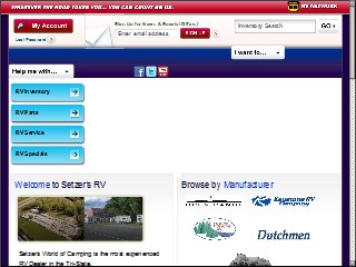Web site www.setzersrv.com, Setzer's World of Camping